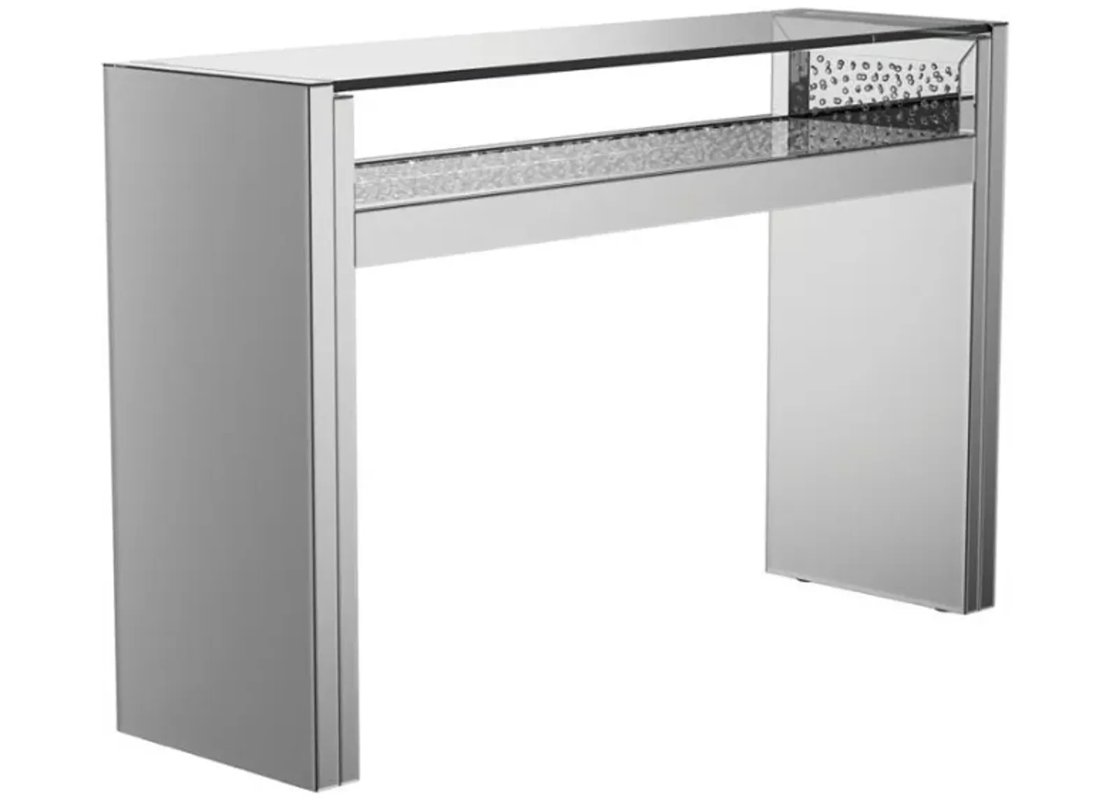 Edna - Mirrored Acrylic Console Table LED Lighting - Silver