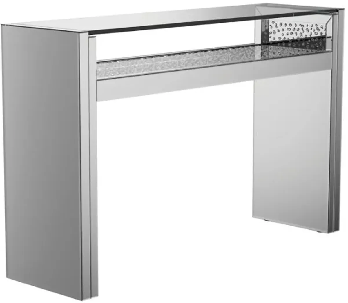 Edna - Mirrored Acrylic Console Table LED Lighting - Silver