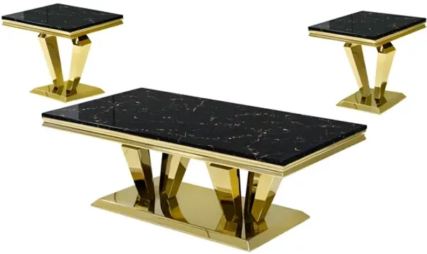 3 Piece Coffee Table Set - Marble