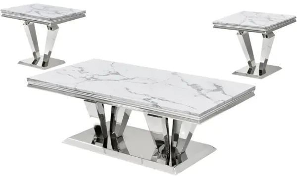 3 Piece Coffee Table Set - Marble