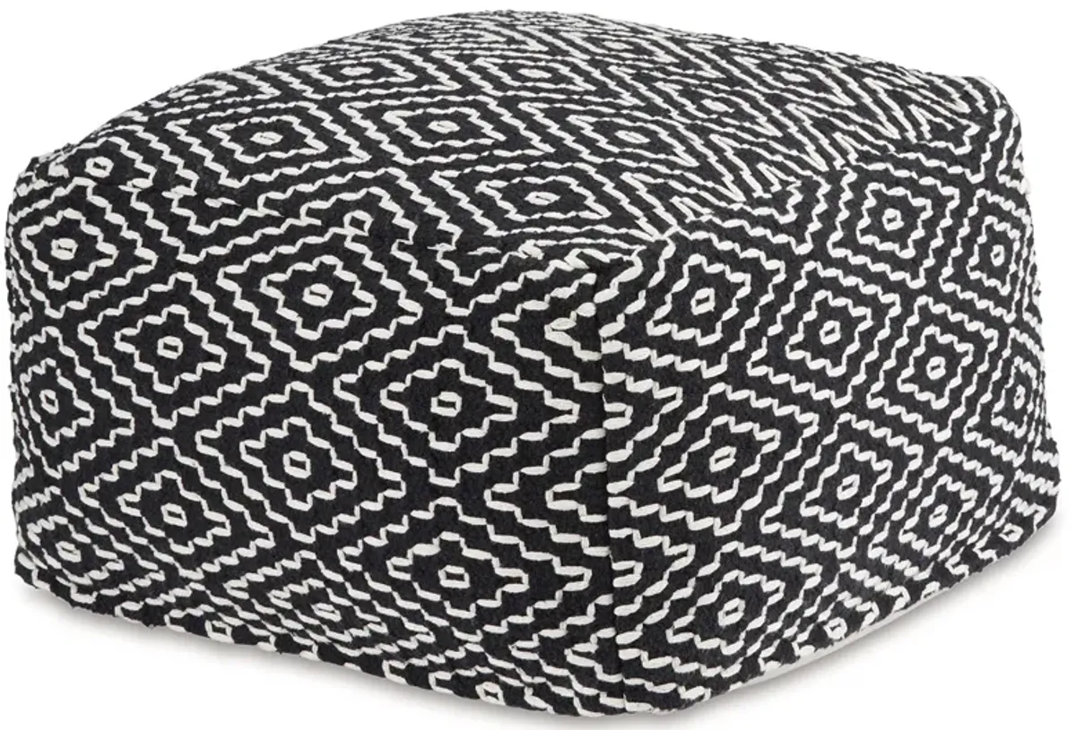 Jasett - Black / Ivory - Pouf