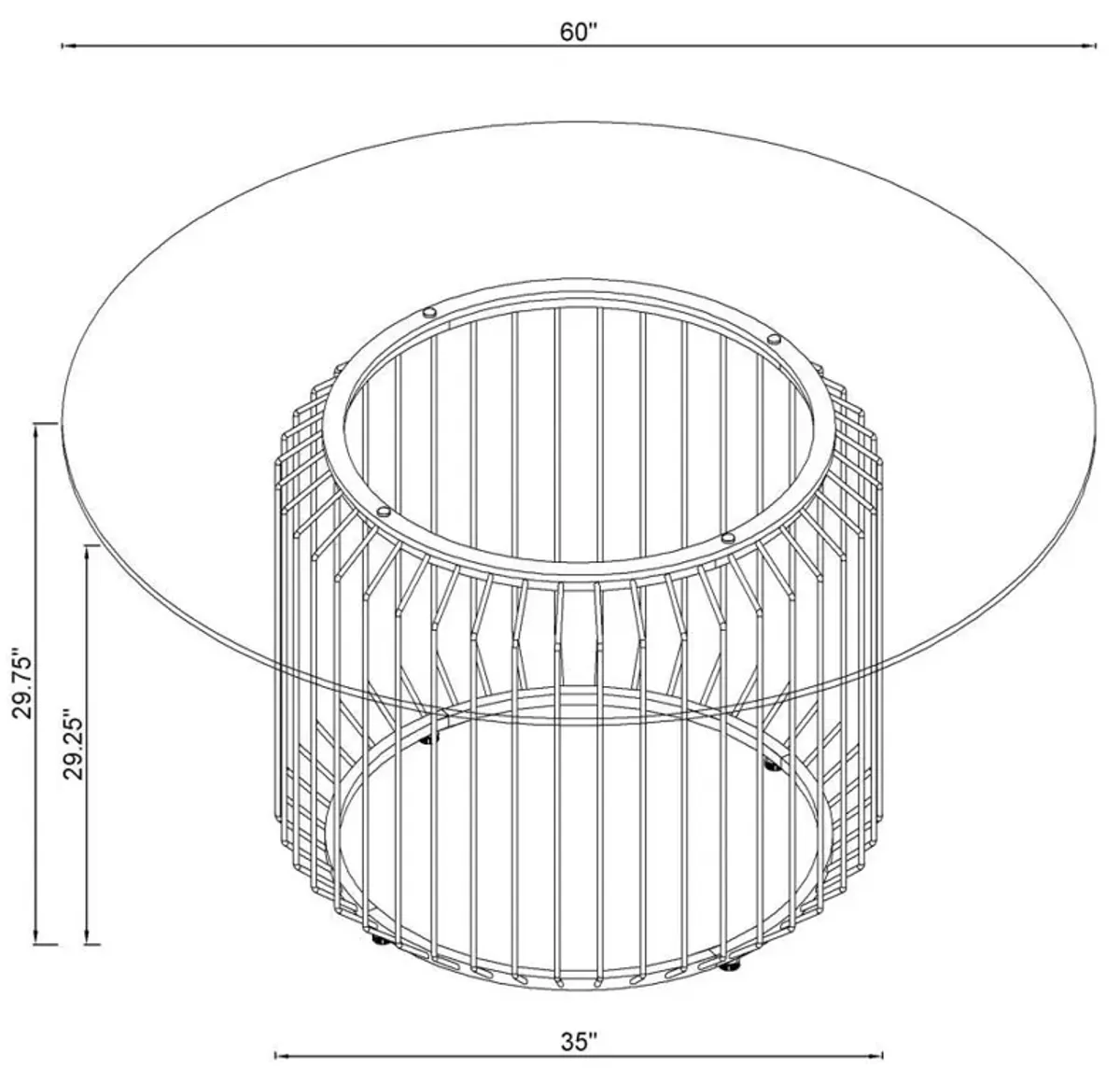 Veena - 60" Round Glass Top Dining Table - Clear And Chrome