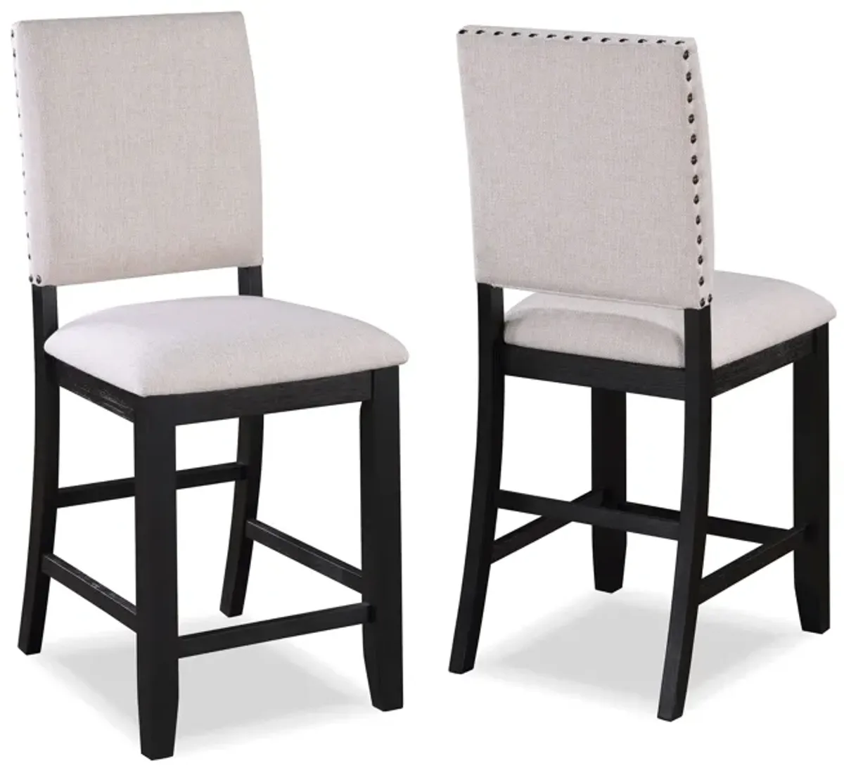 Regent - Counter Height Chair (Set of 2) - Charcoal Black