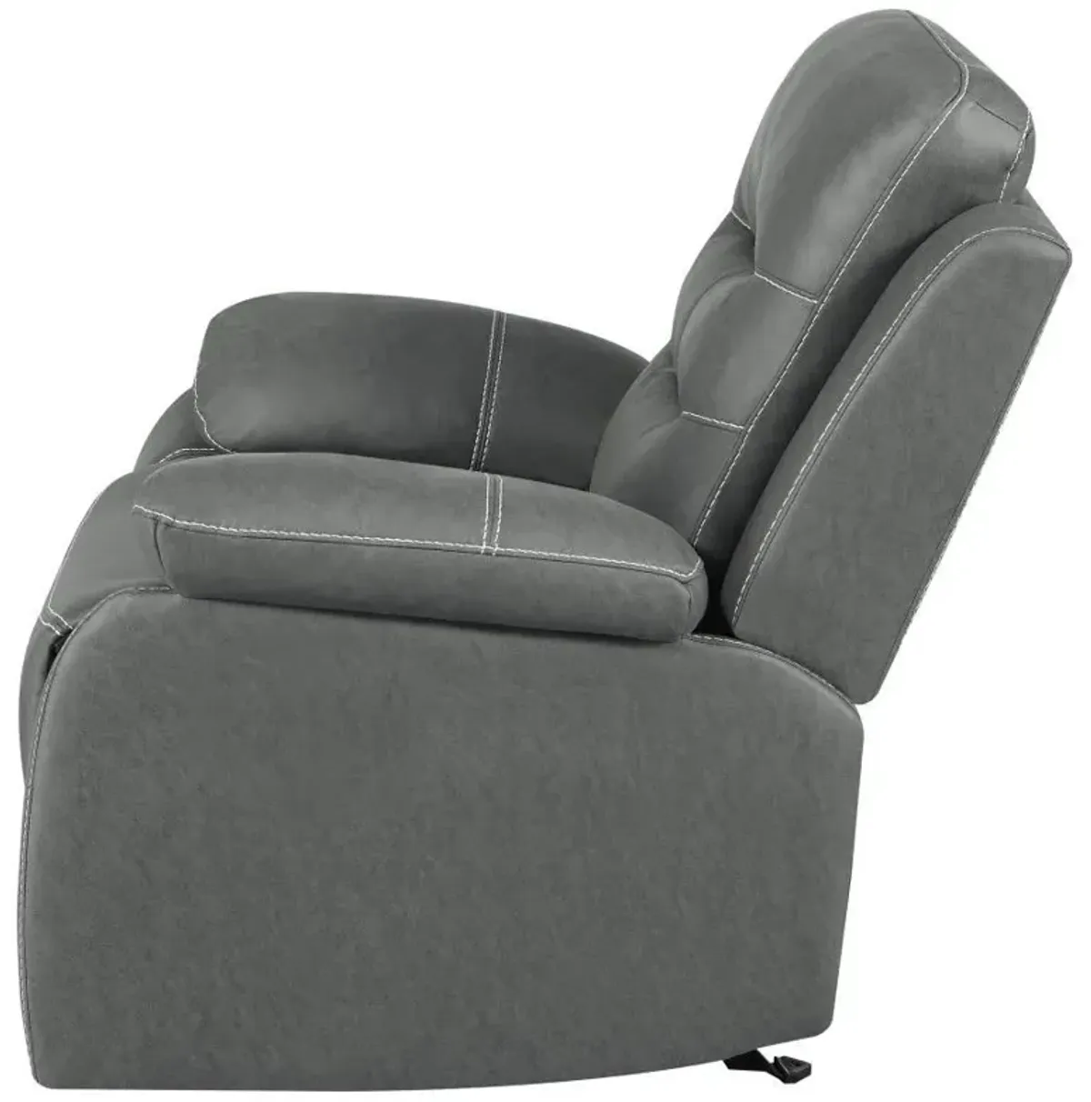 Nova - Upholstered Padded Arm Glider Recliner - Dark Gray