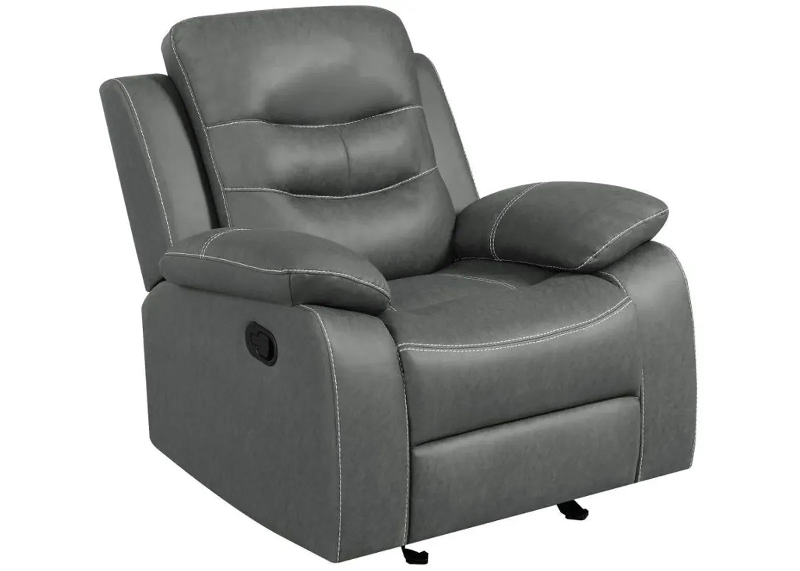 Nova - Upholstered Padded Arm Glider Recliner - Dark Gray