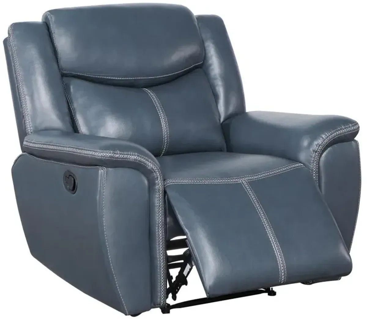 Sloane - Upholstered Padded Arm Recliner Chair - Blue