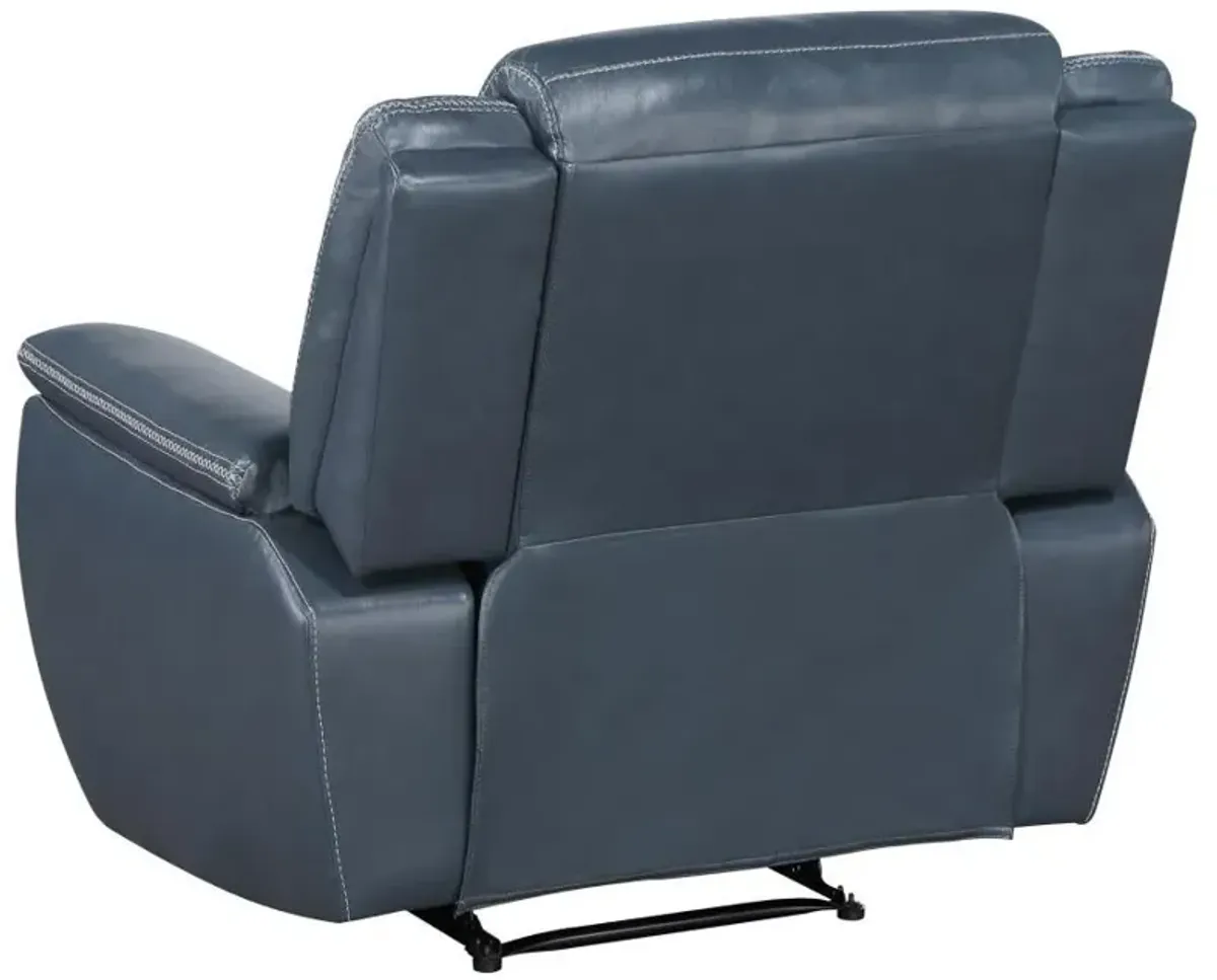 Sloane - Upholstered Padded Arm Recliner Chair - Blue