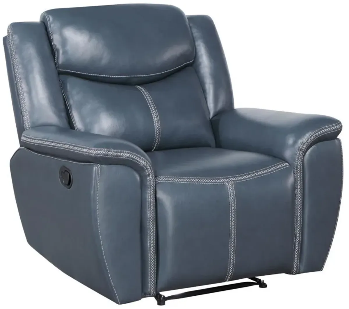 Sloane - Upholstered Padded Arm Recliner Chair - Blue