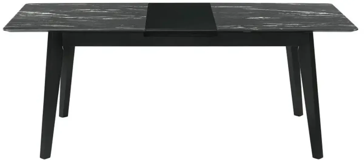 Crestmont - Extension Dining Table Faux Marble - Black