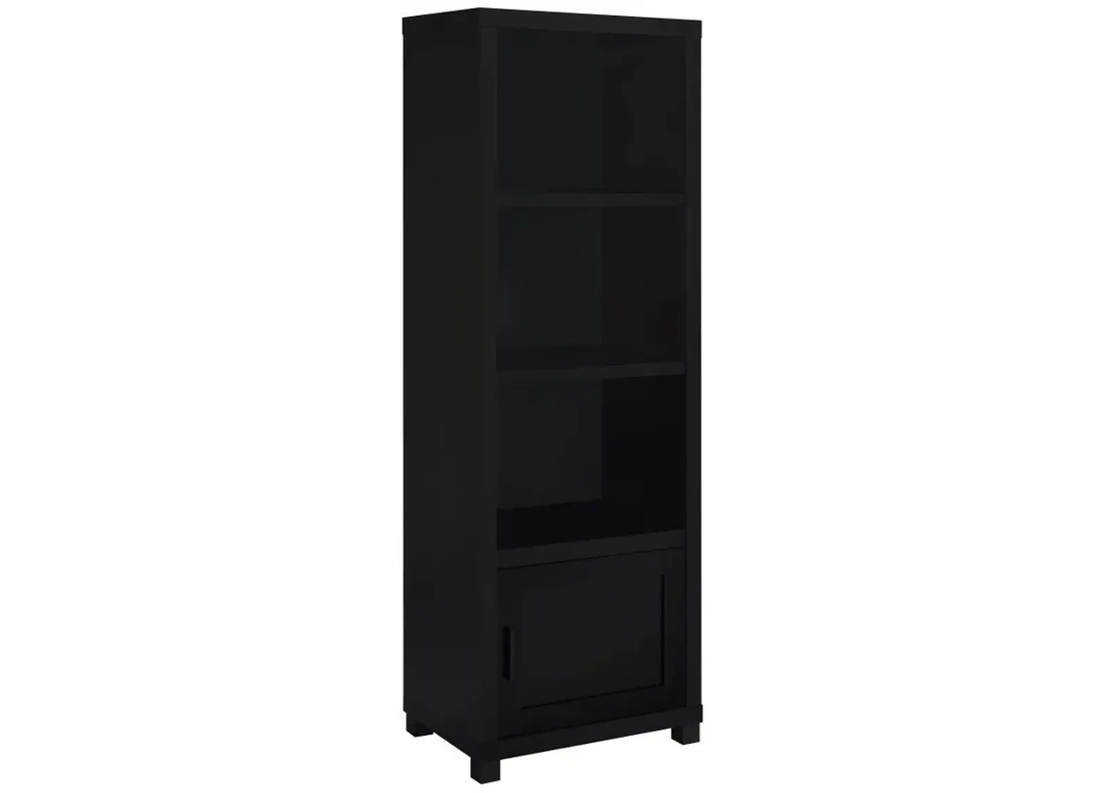 Jupiter - 3-Shelf Engineered Wood Media Tower - Black