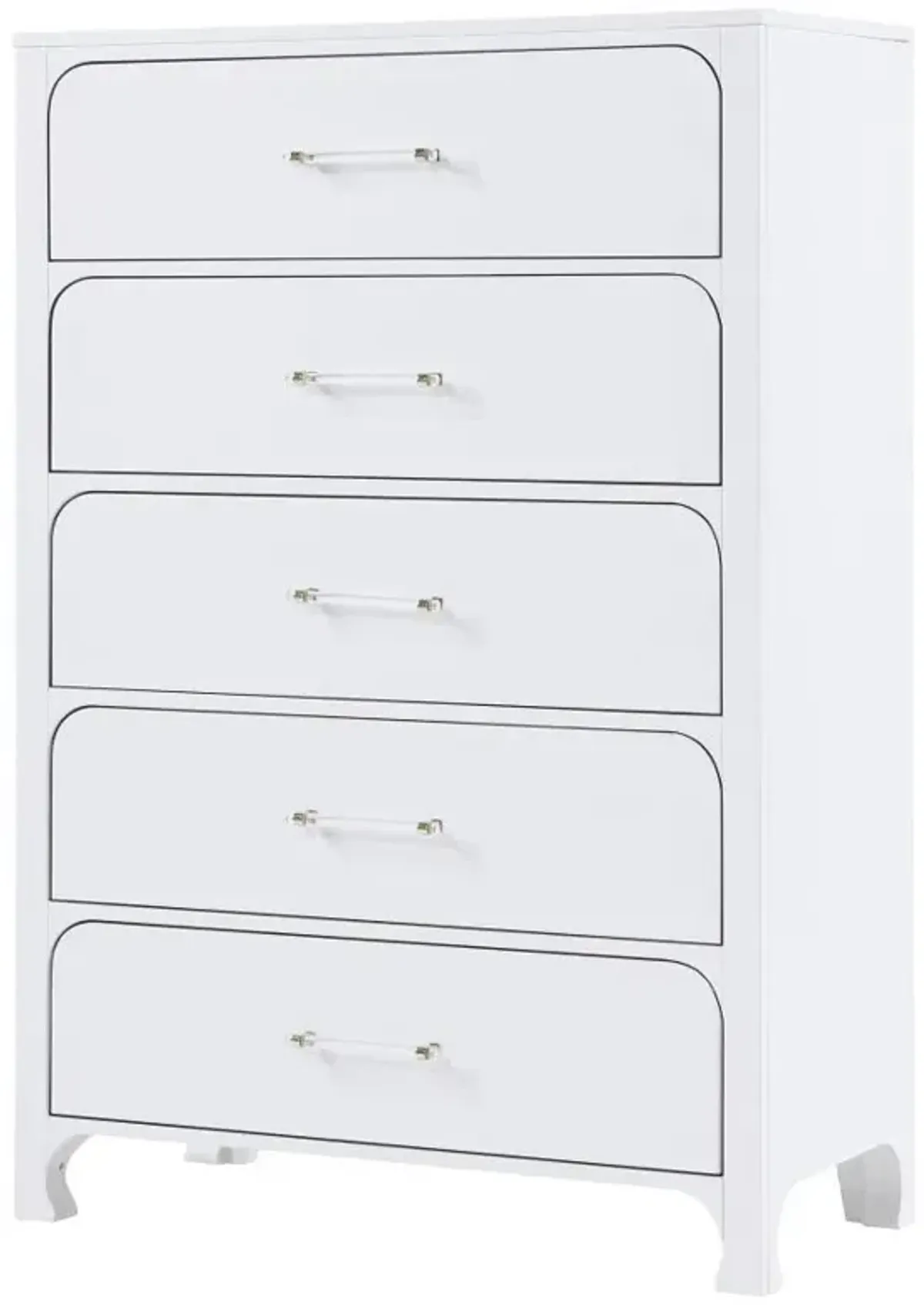 Anastasia - 5-Drawer Bedroom Chest - Pearl White