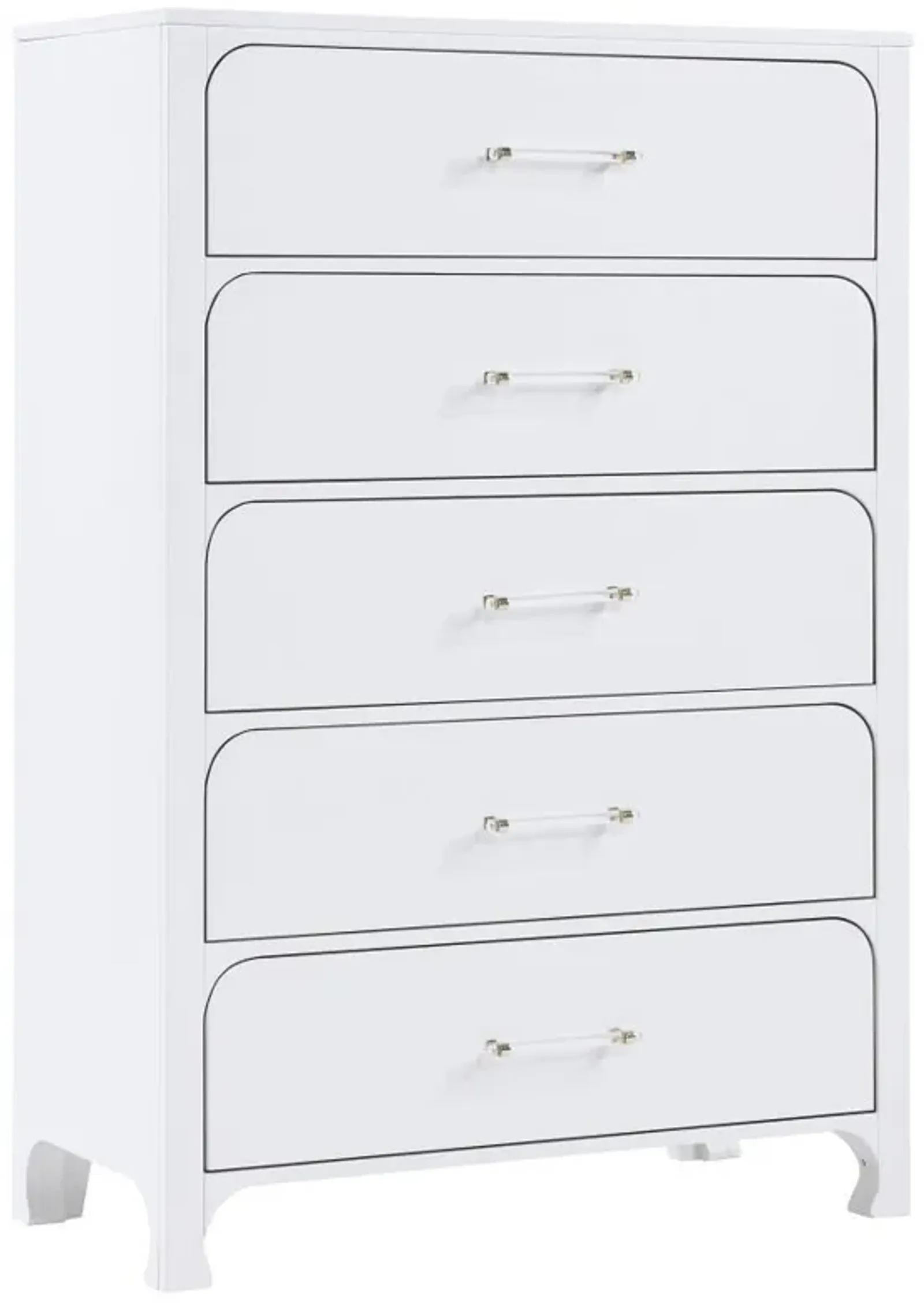 Anastasia - 5-Drawer Bedroom Chest - Pearl White