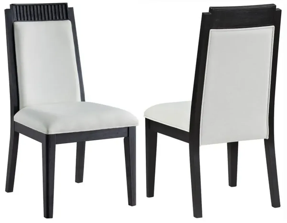 Brookmead - Upholstered Dining Side Chair (Set of 2) - Ivory And Black