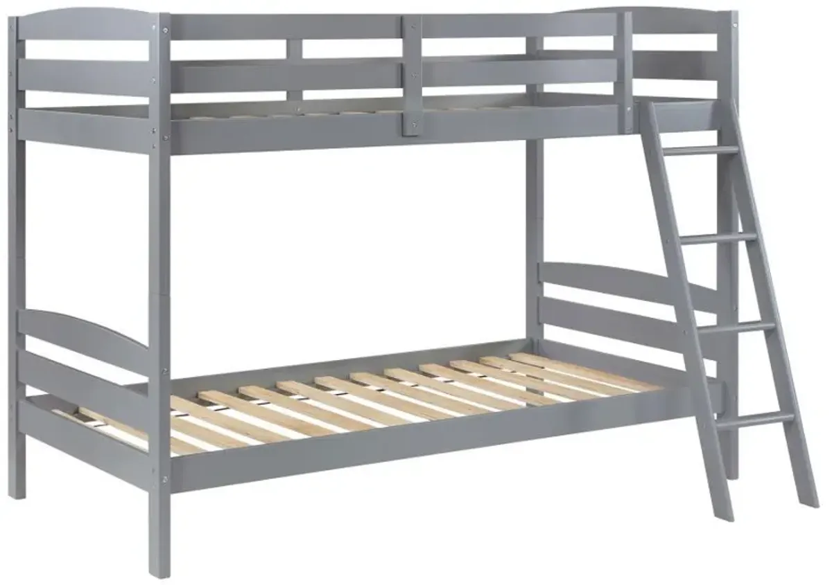 Rhea - Wood Twin Over Twin Bunk Bed - Gray