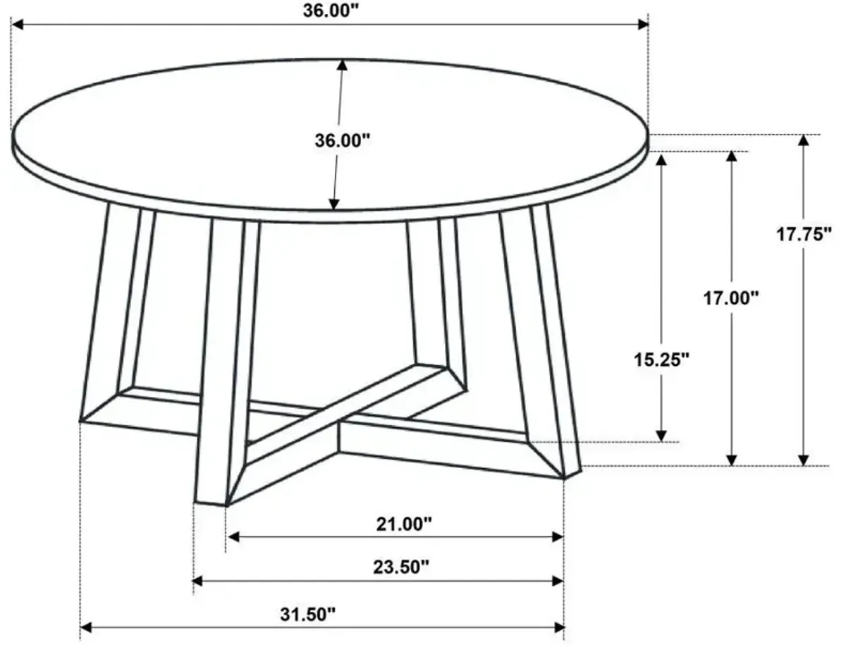 Skylark - Round Marble-Like Smart Top Coffee Table - Black