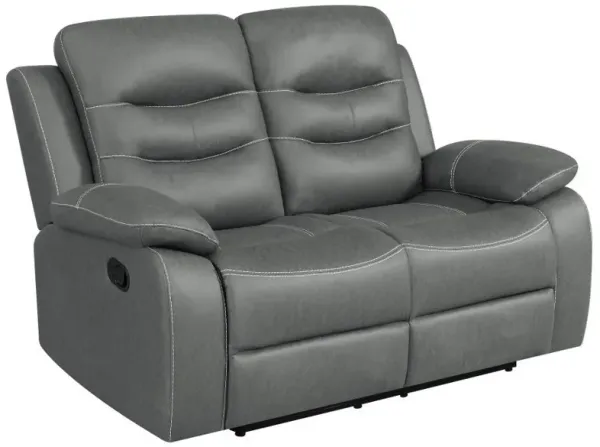 Nova - Upholstered Motion Reclining Loveseat - Dark Grey