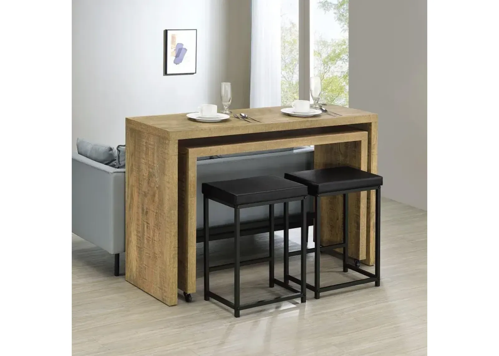 Davista - 4 Piece Counter Height Table Set - Mango Brown