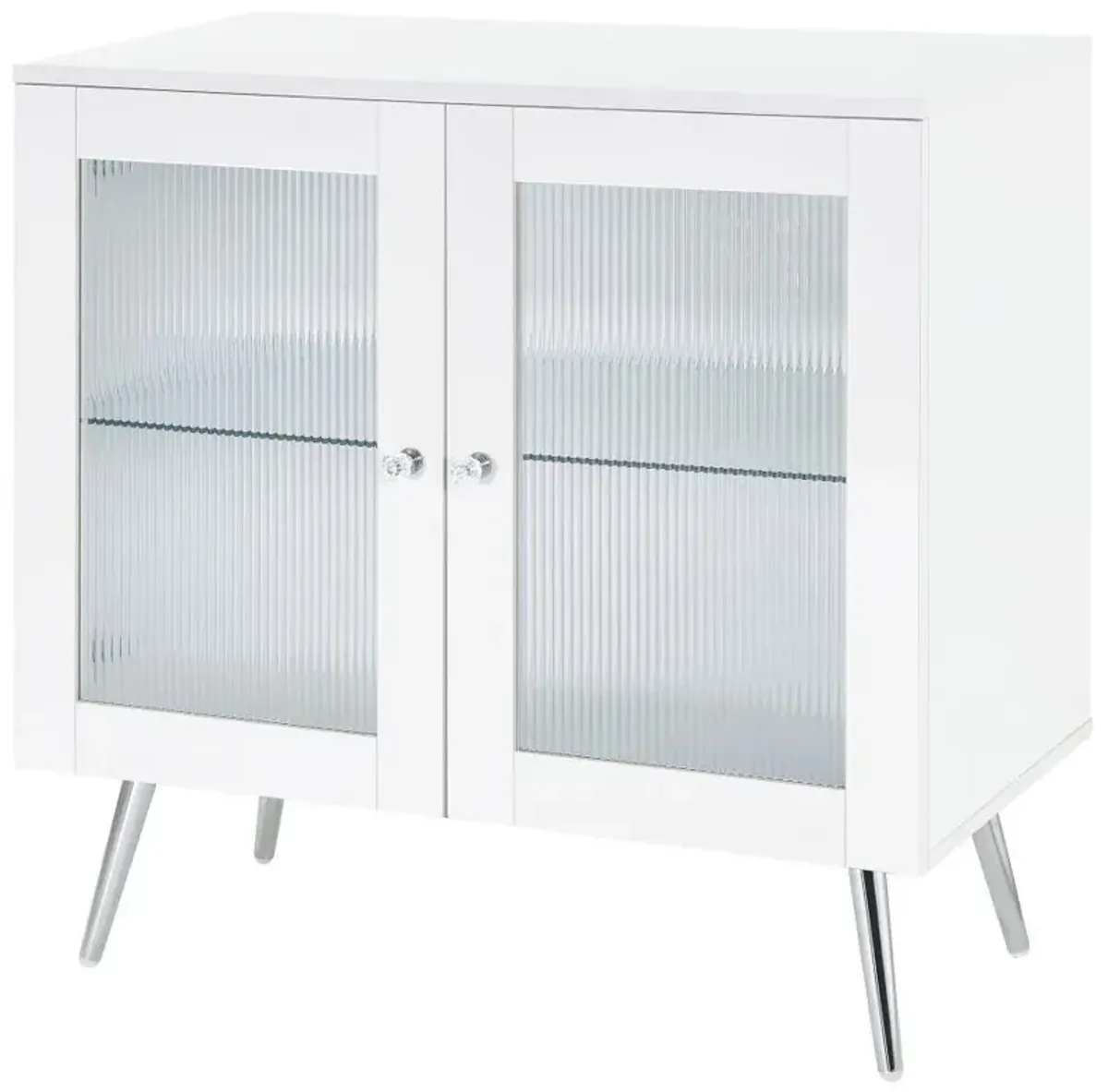 Nieta - 2 Door Engineered Wood Accent Cabinet - White High Gloss