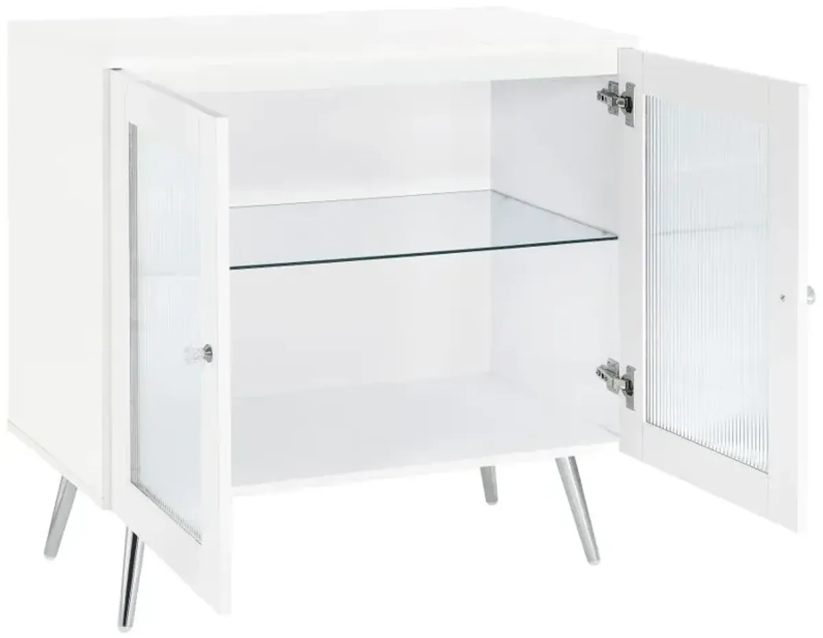 Nieta - 2 Door Engineered Wood Accent Cabinet - White High Gloss