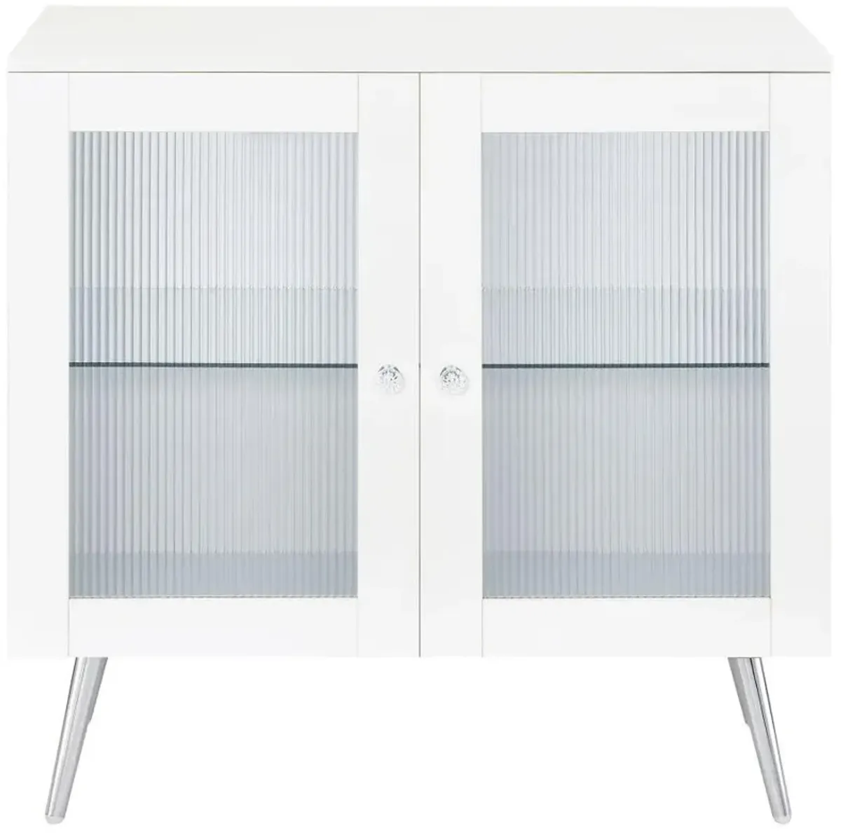 Nieta - 2 Door Engineered Wood Accent Cabinet - White High Gloss