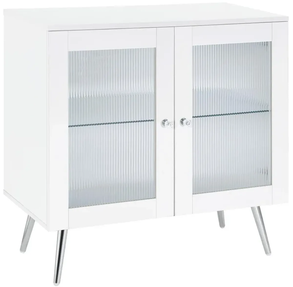 Nieta - 2 Door Engineered Wood Accent Cabinet - White High Gloss