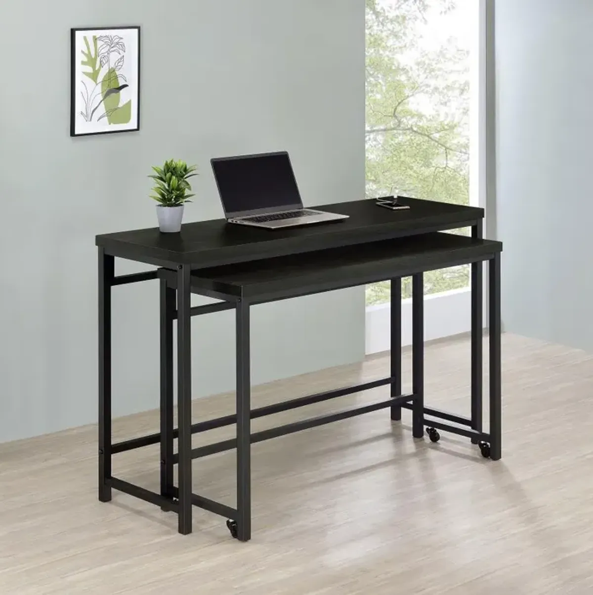 Hawes - 4 Piece Multipurpose Counter Height Table Set - Black