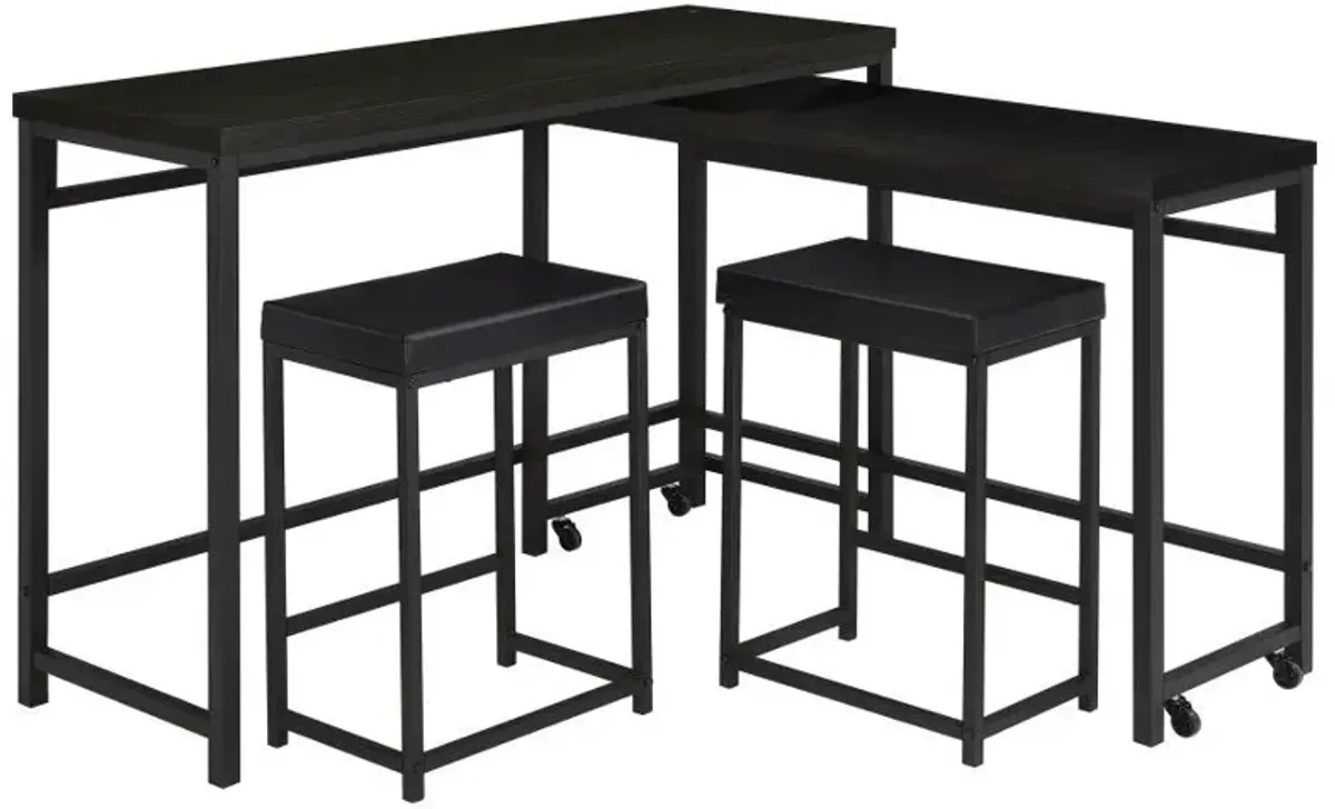 Hawes - 4 Piece Multipurpose Counter Height Table Set - Black