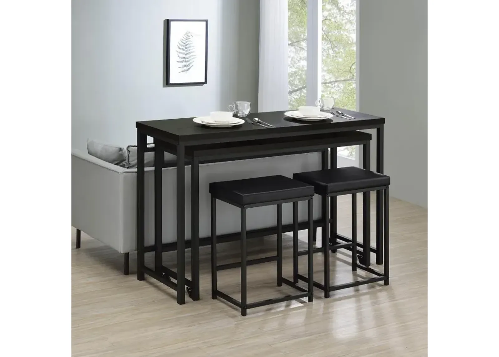 Hawes - 4 Piece Multipurpose Counter Height Table Set - Black