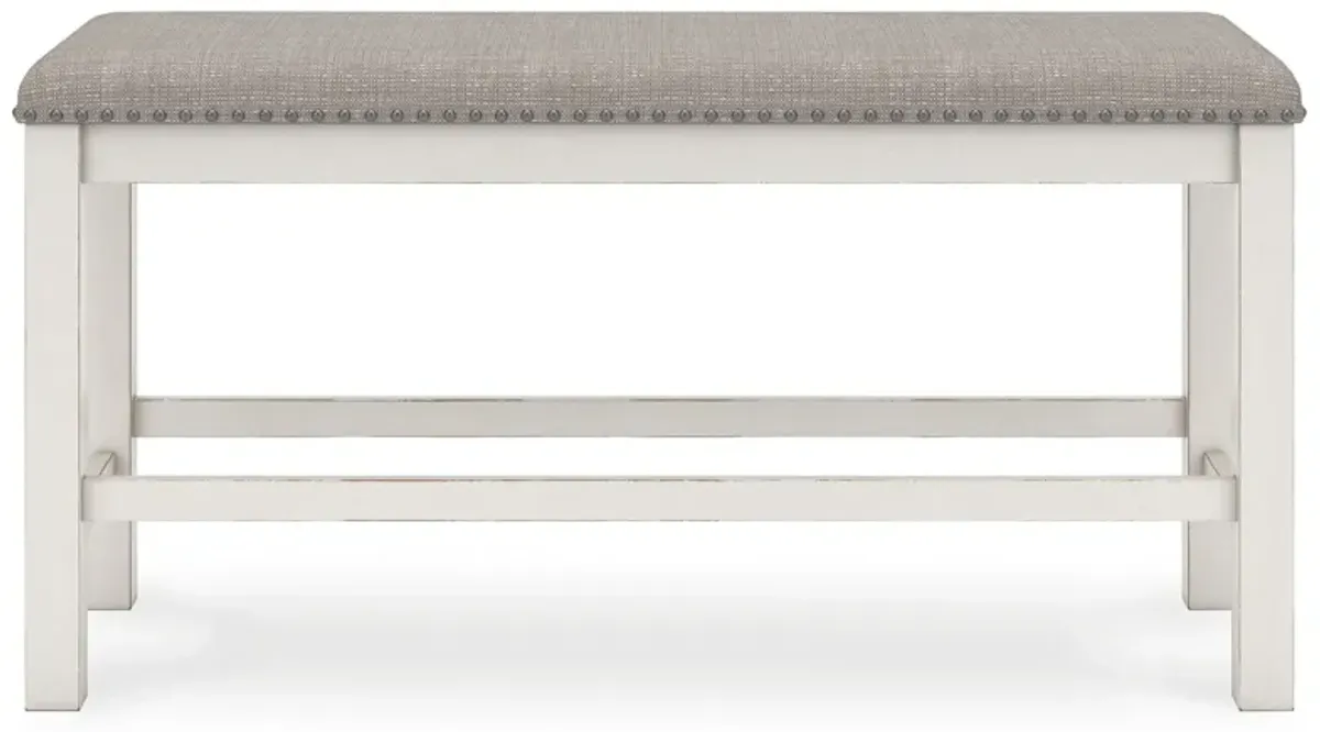 Robbinsdale - Dbl Counter Height Upholstered Dining Bench - Antique White