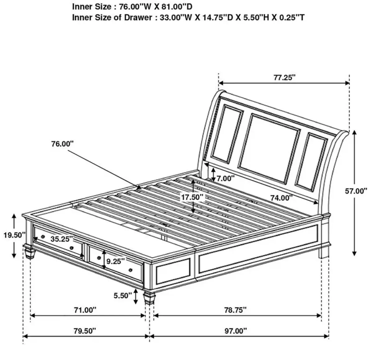 Sandy Beach - Storage Bed Bedroom Set