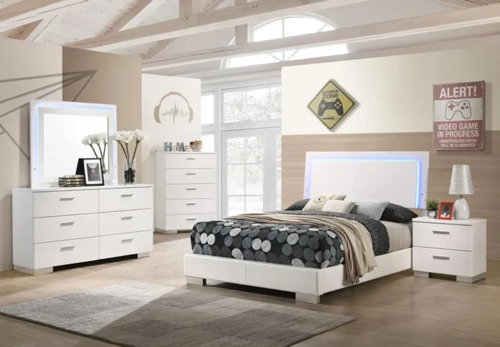 Felicity - Bedroom Set With Led Mirror