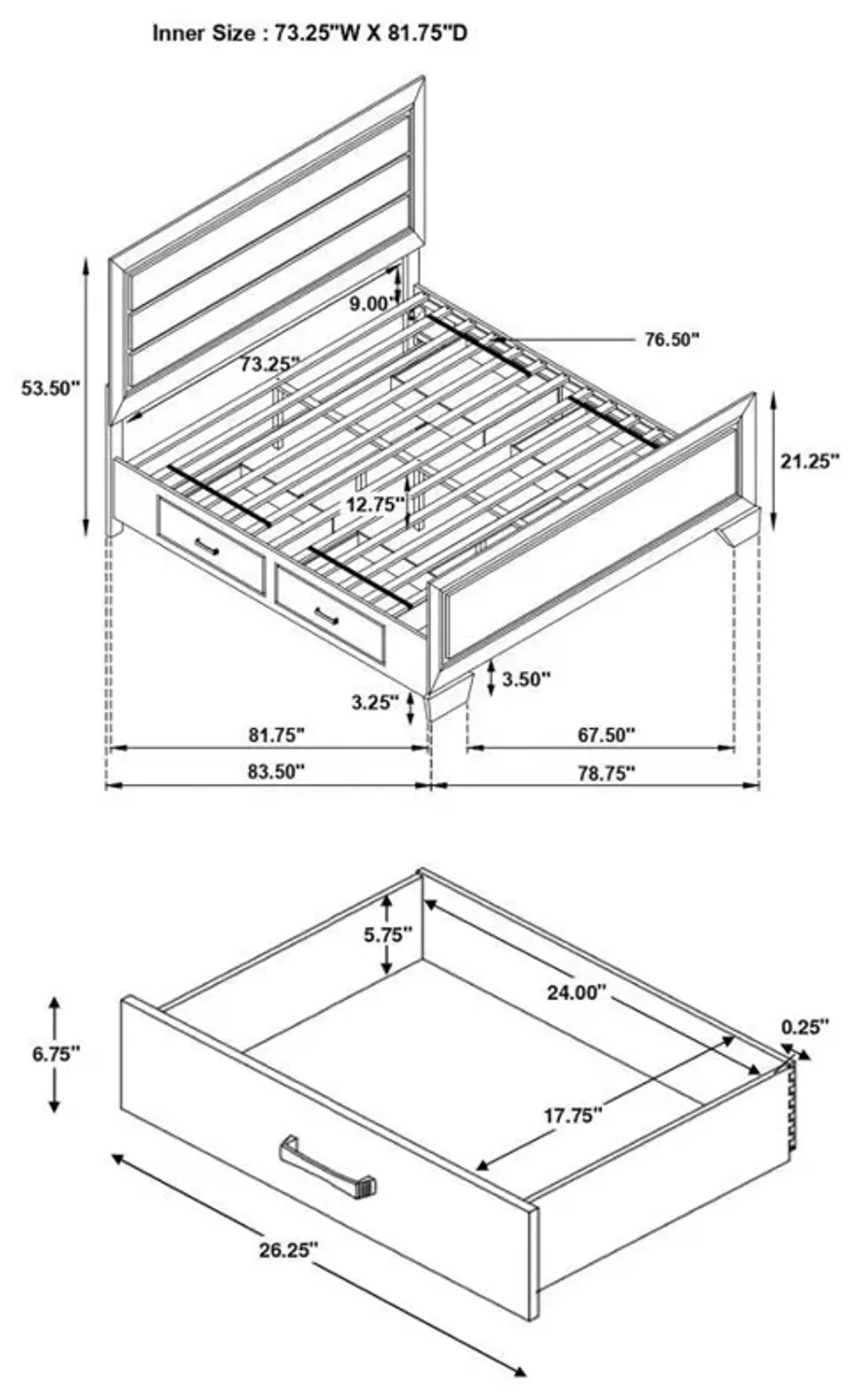 Kauffman - Transitional Storage Bed Bedroom Set