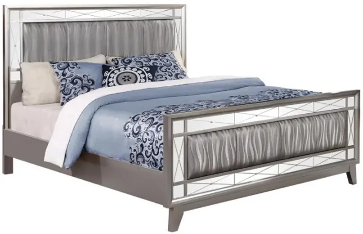 Leighton - Kids & Teens Panel Bed with Mirrored Accents