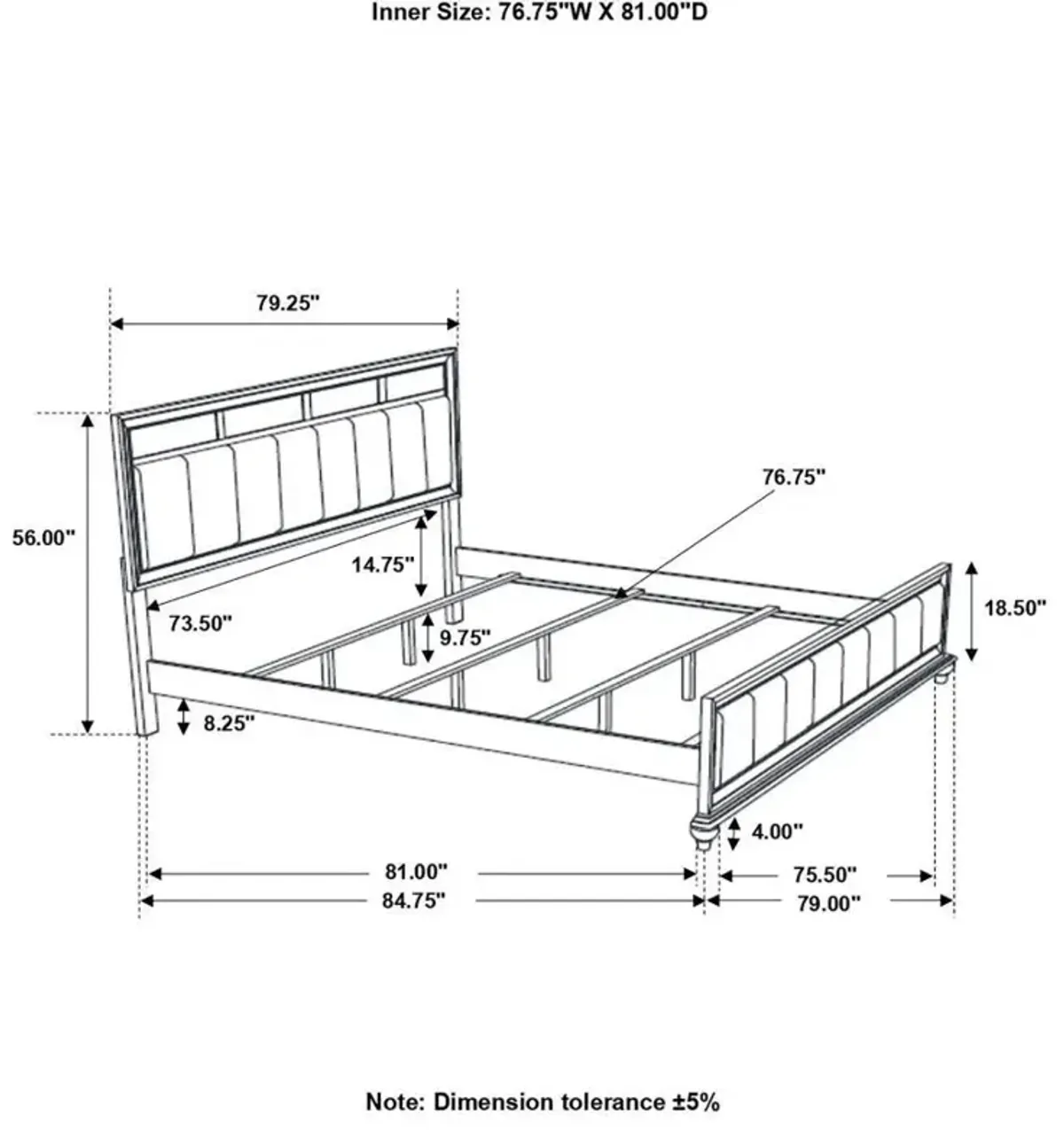 Barzini - Upholstered Panel Bed