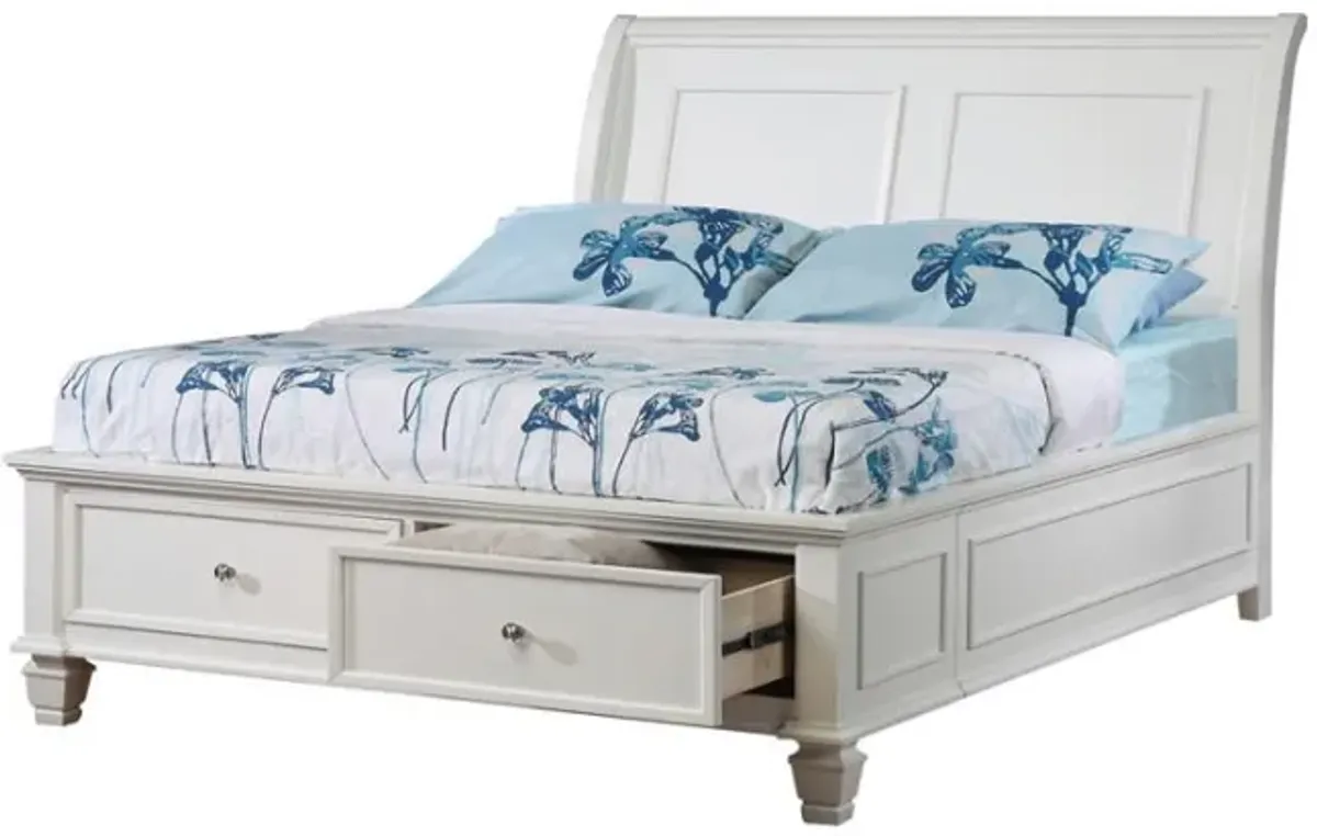 Selena - Sleigh Bed with Footboard Storage