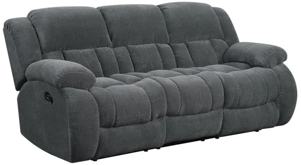 Weissman - Upholstered Padded Arm Reclining Sofa - Gray