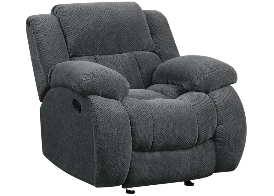 Weissman - Upholstered Glider Recliner - Charcoal