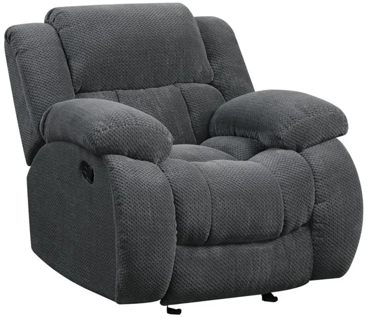 Weissman - Upholstered Padded Arm Glider Recliner - Gray