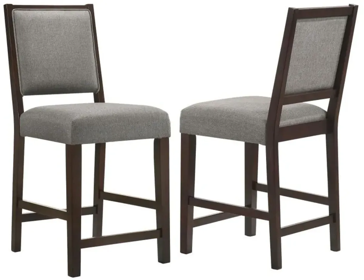 Bedford - Upholstered Open Back Bar Stools With Footrest (Set of 2)