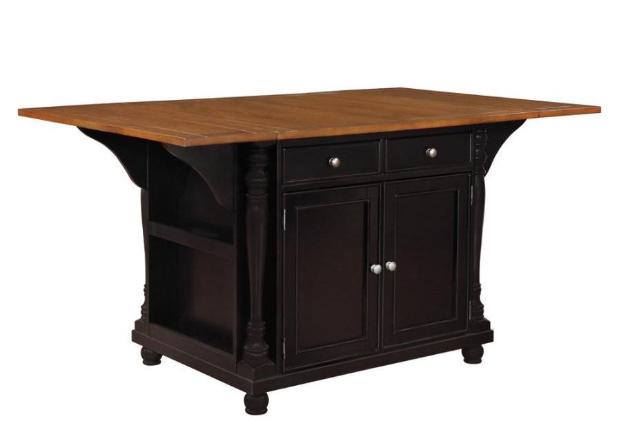 Slater - 2-Drawer Kitchen Island With Drop Leaves