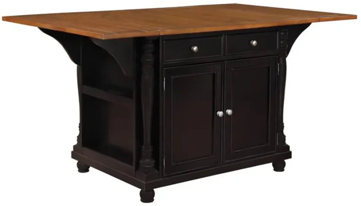 Slater - 2-Drawer Kitchen Island With Drop Leaves