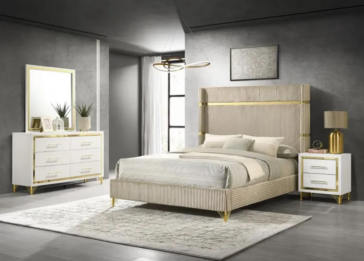 Lucia - Bedroom Set With Upholstered Wingback Panel Bed