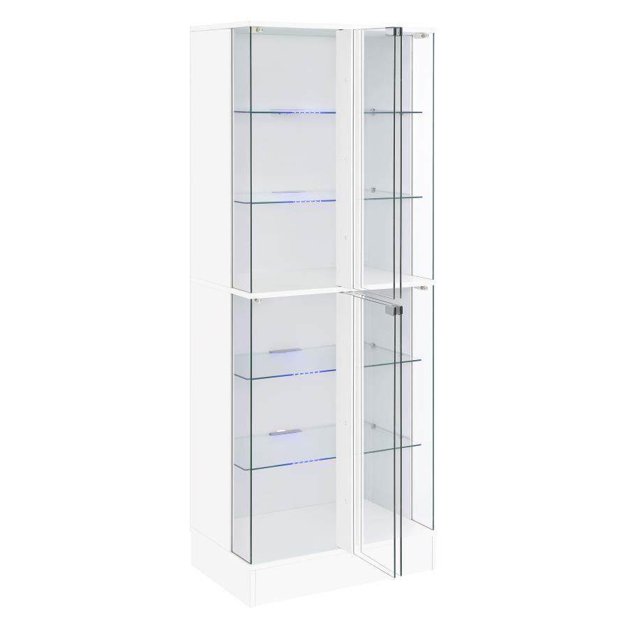 Cabra - Display Case Curio Cabinet With Glass Shelves And LED Lighting