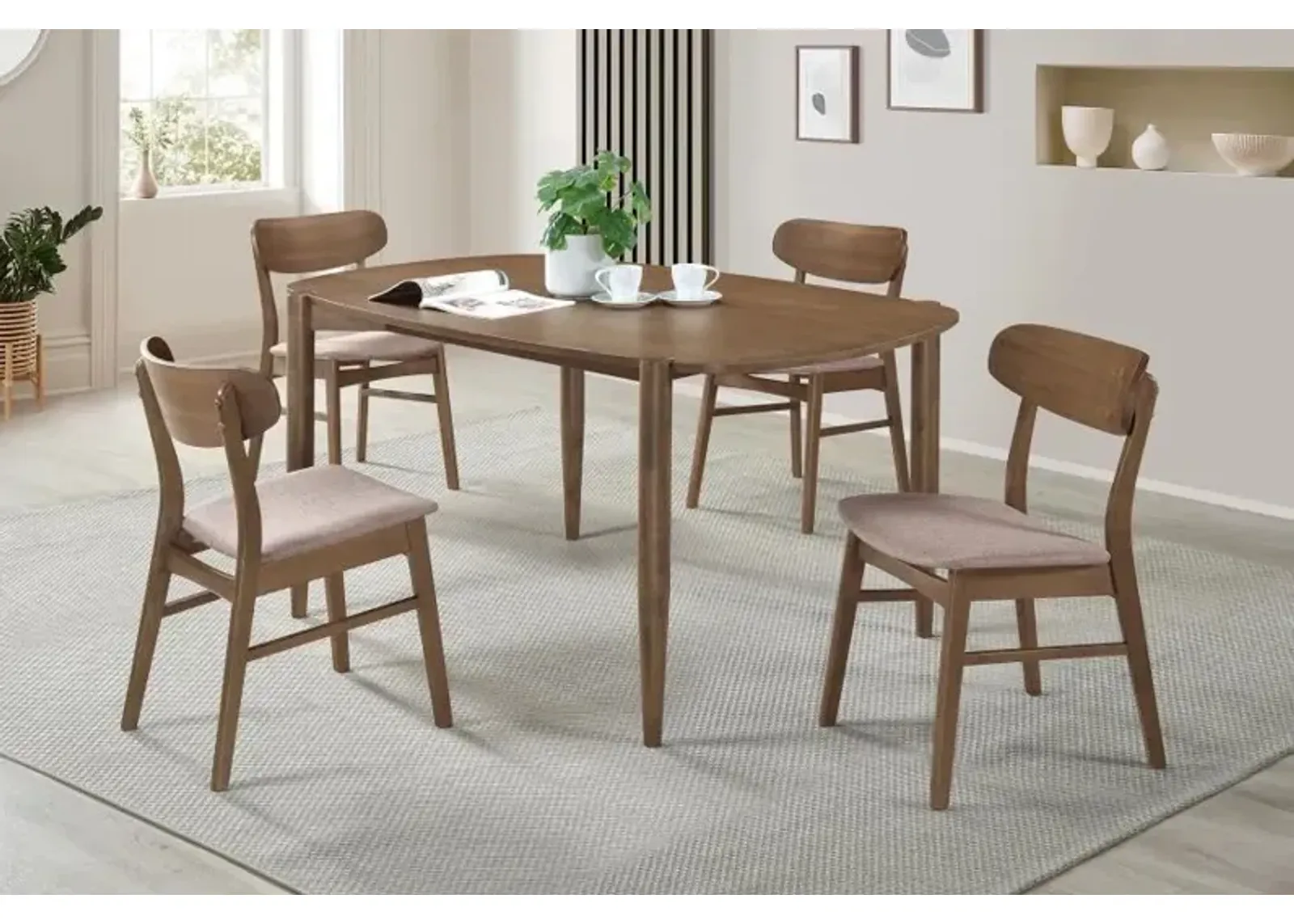 Dortch - Oval Solid Wood Dining Set