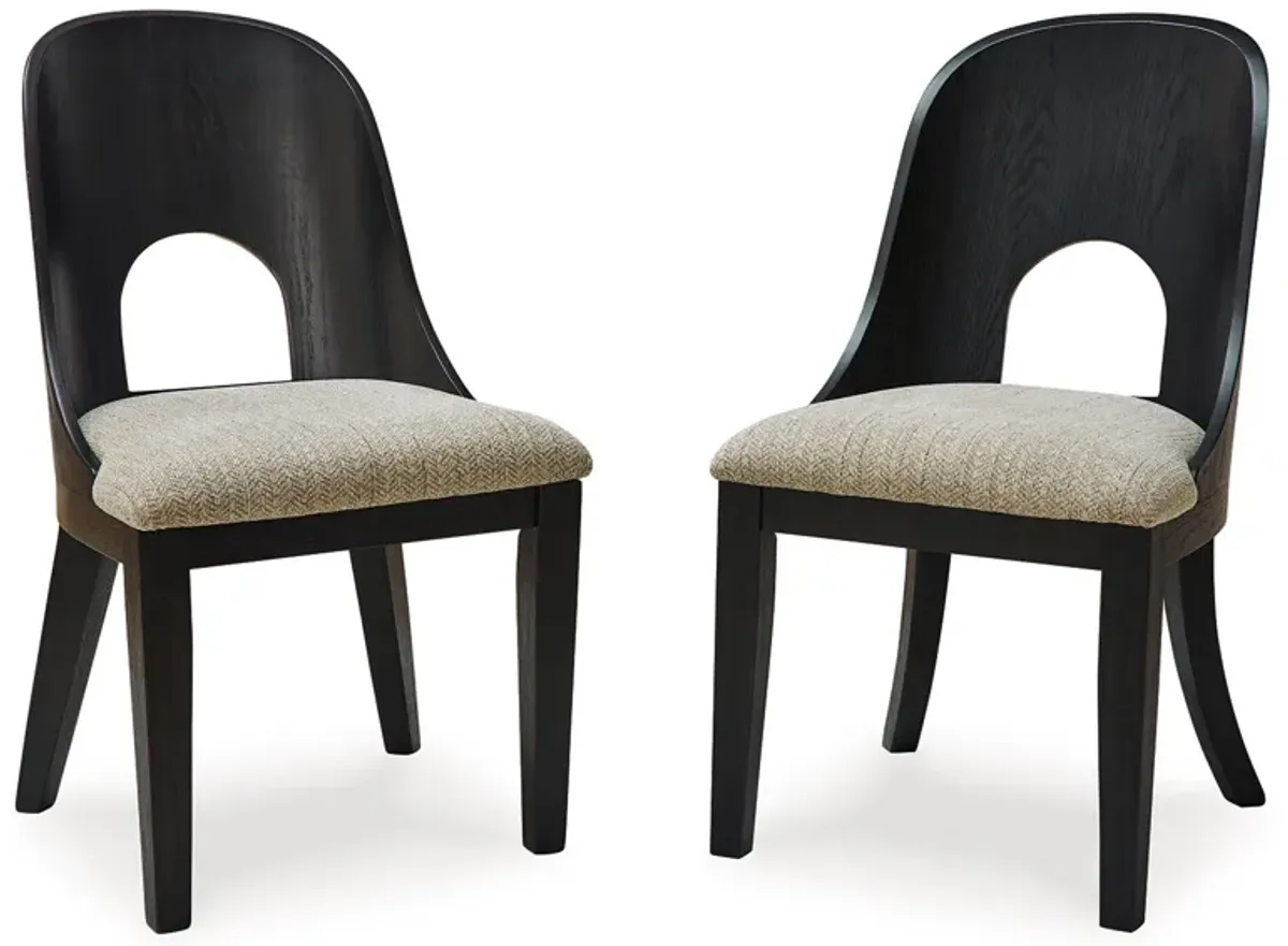 Rowanbeck - Gray / Black - Dining Upholstered Side Chair (Set of 2)