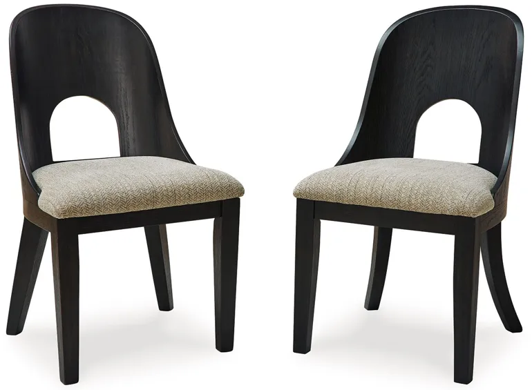 Rowanbeck - Gray / Black - Dining Upholstered Side Chair (Set of 2)