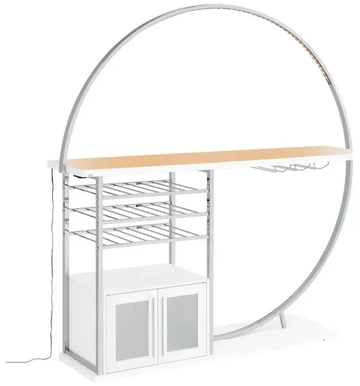 Risley - 2-Door Circular LED Home Bar With Wine Storage