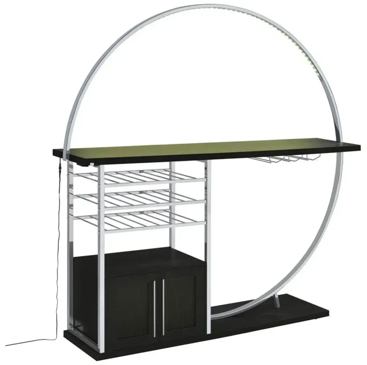 Risley - 2-Door Circular LED Home Bar With Wine Storage