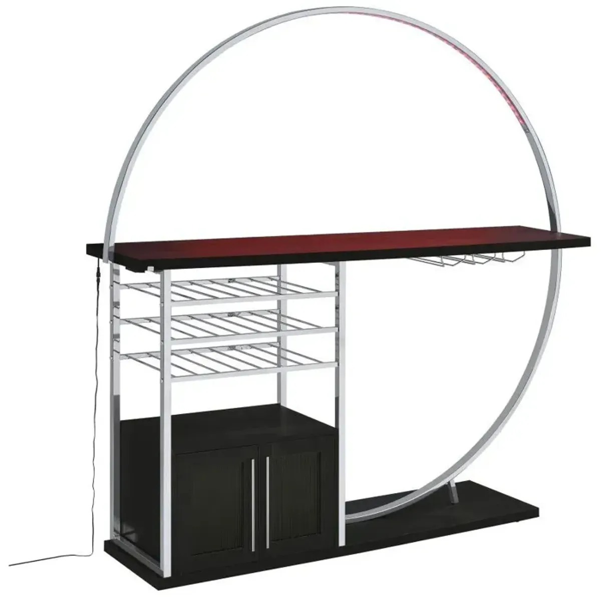 Risley - 2-Door Circular LED Home Bar With Wine Storage