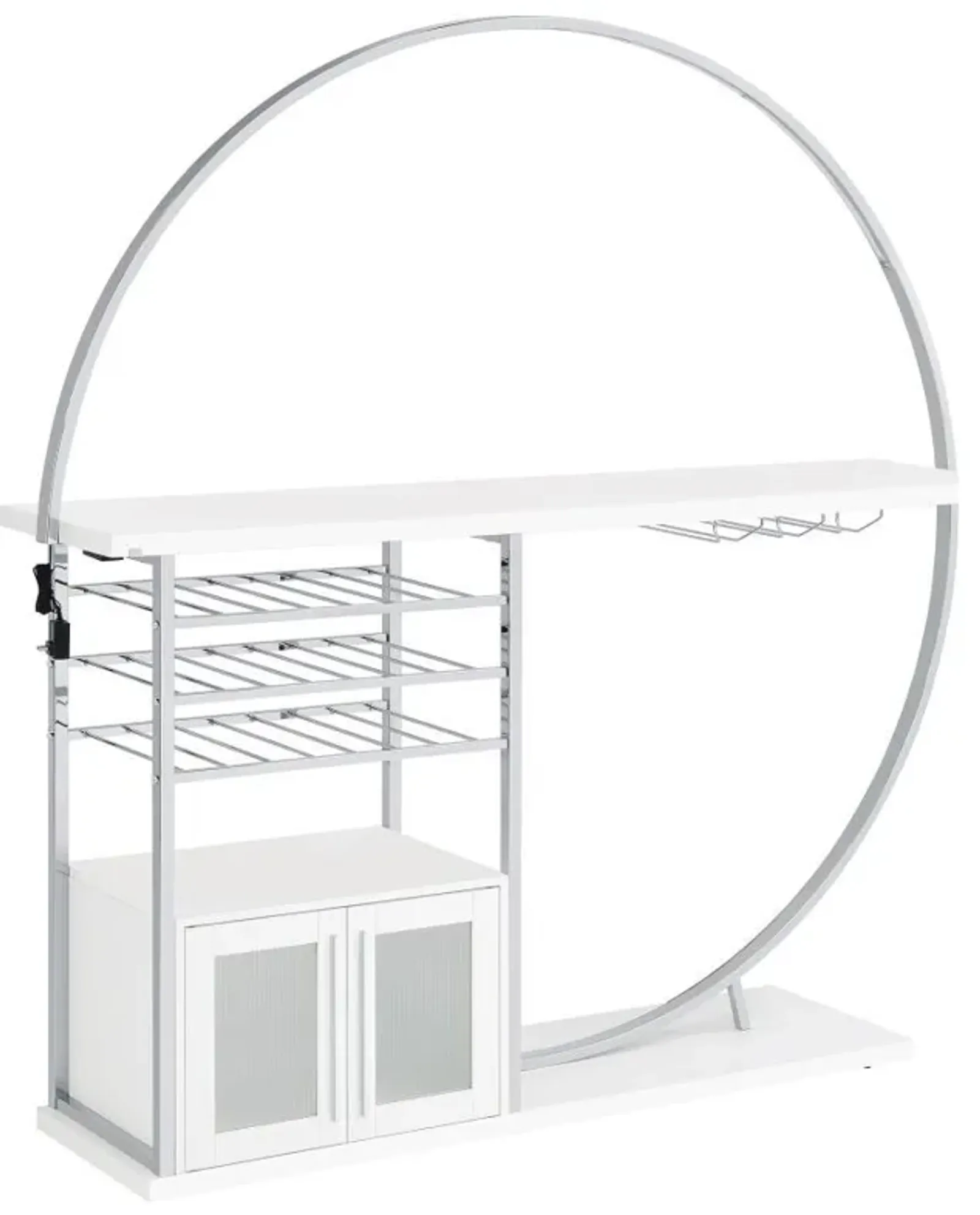 Risley - 2-Door Circular LED Home Bar With Wine Storage